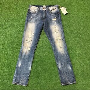 Stone Refinery Men’s Slim Straight 33X32 The Clyde Distressed Jeans